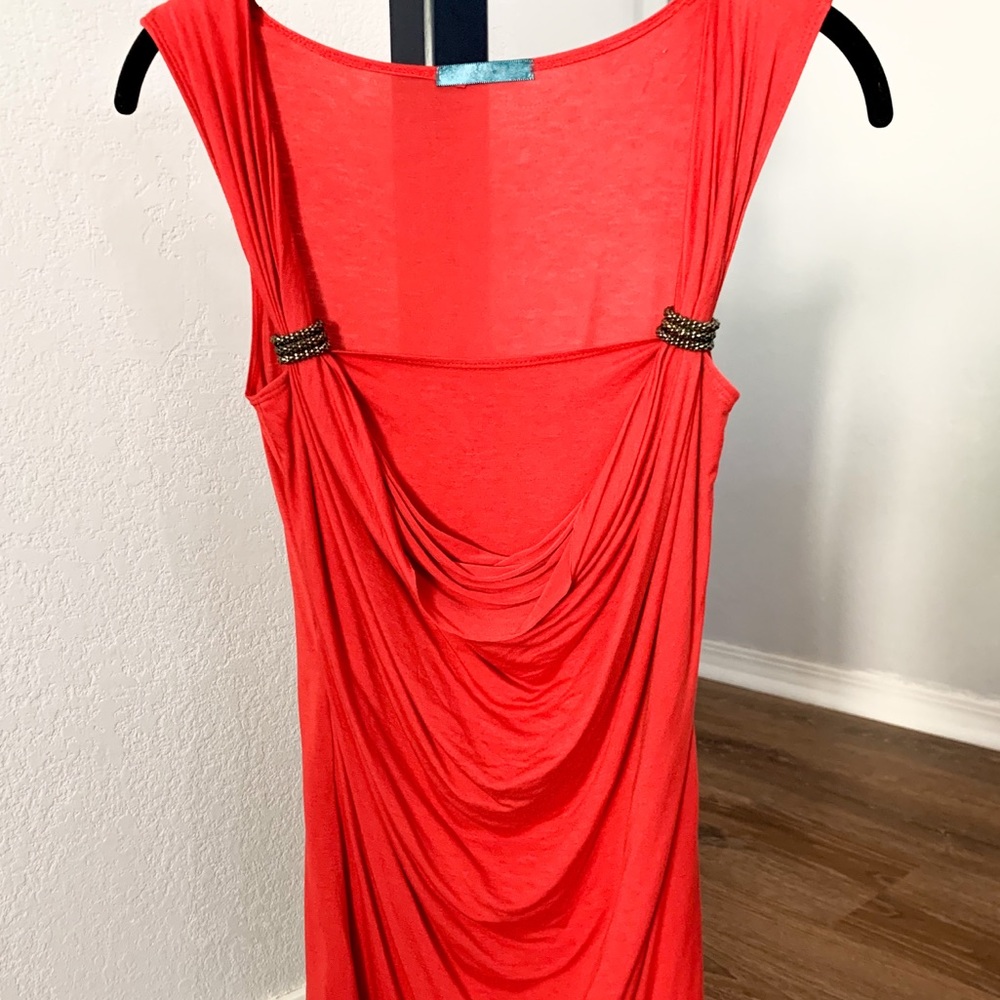 Jersey tank with jewel like embellishments